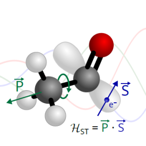 Dans le radical CH₃CO, une équipe de l'ISMO et du PhLAM a mis en évidence un couplage jusqu’ici jamais observé entre le spin d’un électron non apparié et la rotation interne d’un groupe méthyle (CH₃).