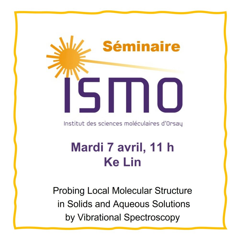 Ke Lin
Mardi 7 avril, 11h
Amphithéâtre de l'ISMO