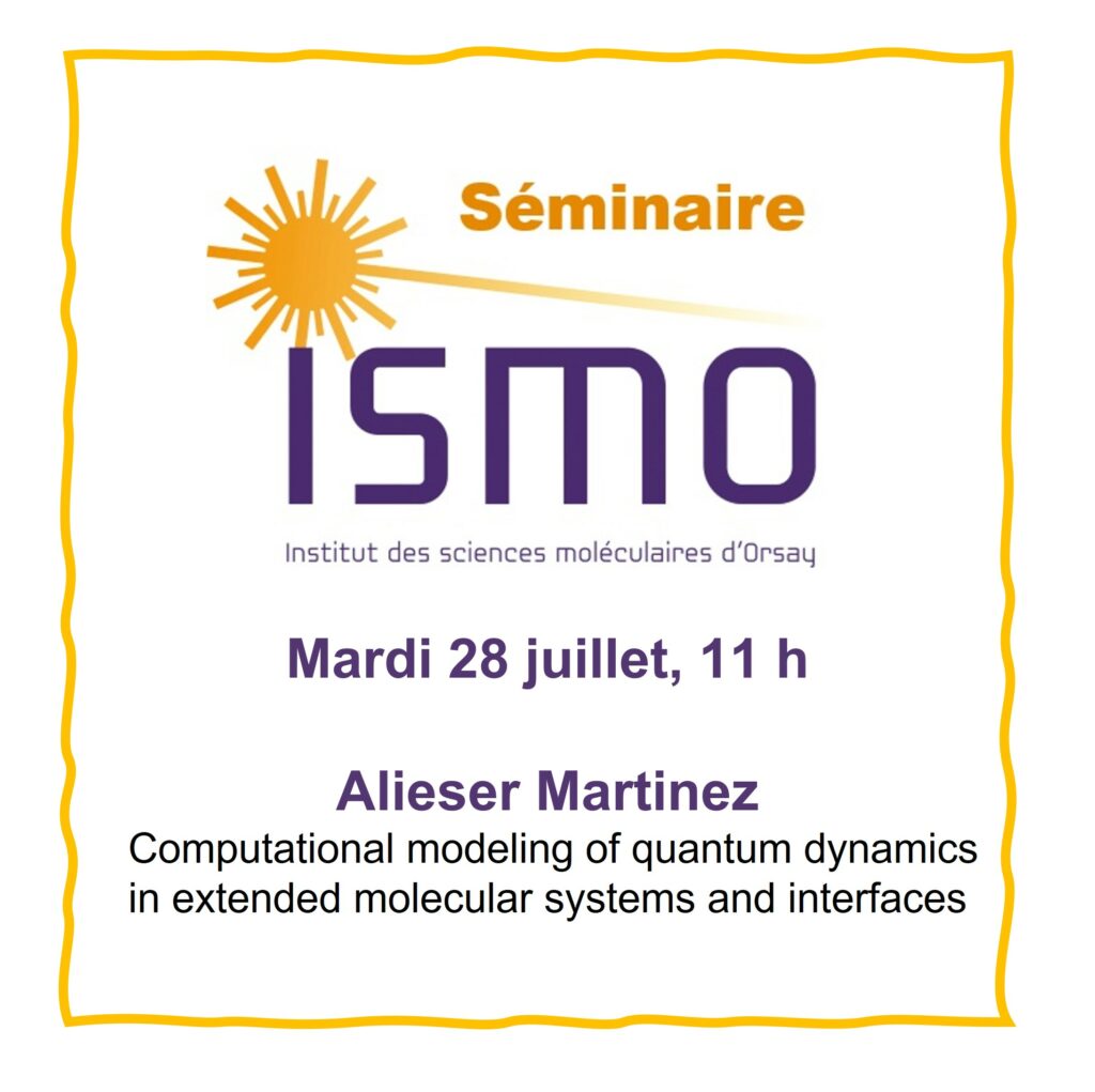 Alieser Martinez
Mardi 28 juillet, 11h
Amphithéâtre de l'ISMO