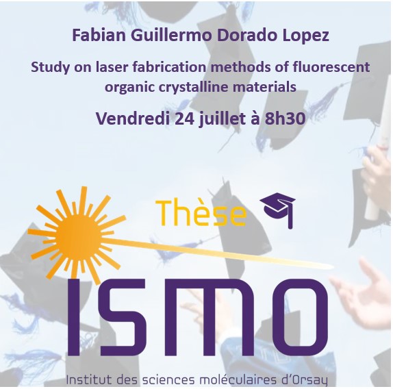 Study on laser fabrication methods of fluorescent organic crystalline materials
Vendredi 24 juillet à 8h30
Amphithéâtre de l'ISMO
