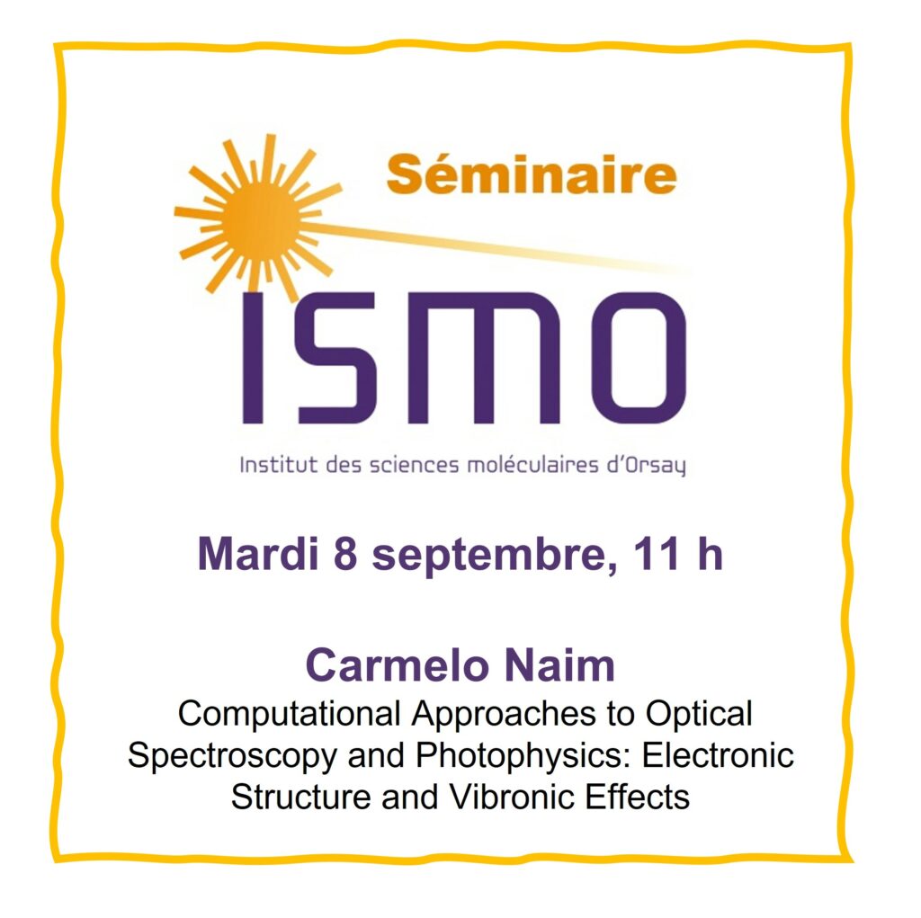 Carmelo Naim
Mardi 8 septembre à 11h
Amphithéâtre de l'ISMO